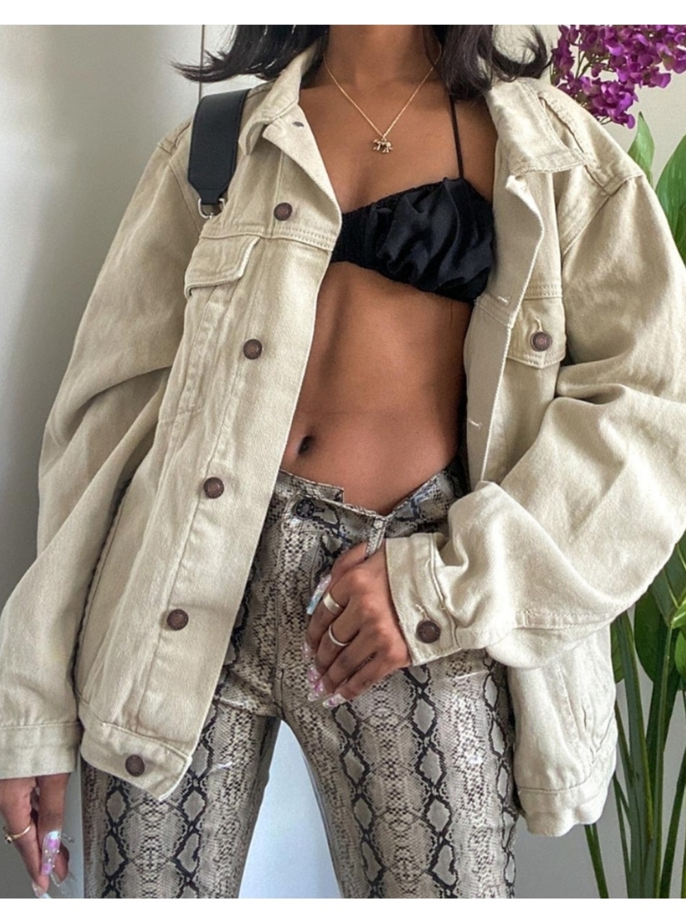 Princess Polly Beige Western Denim Jacket